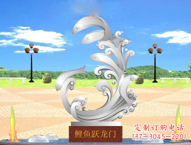 内江不锈钢广场上的龙雕塑