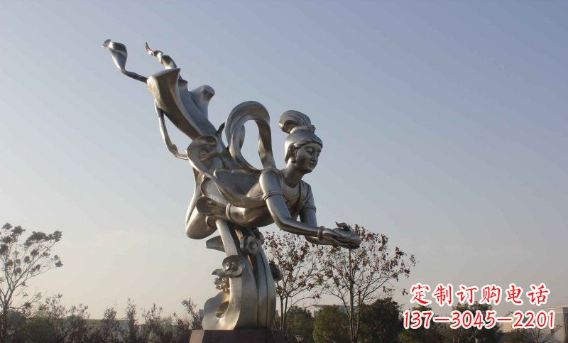 内江不锈钢蟠桃仙女雕塑美丽的传说
