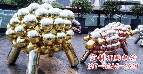 内江不锈钢动物雕塑肖恩的小羊