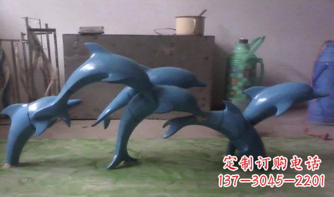 内江不锈钢海豚雕塑_1