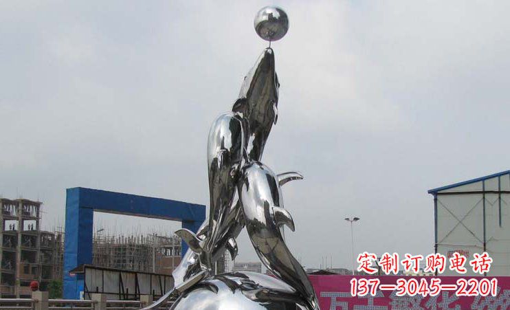 内江不锈钢海豚雕塑_2