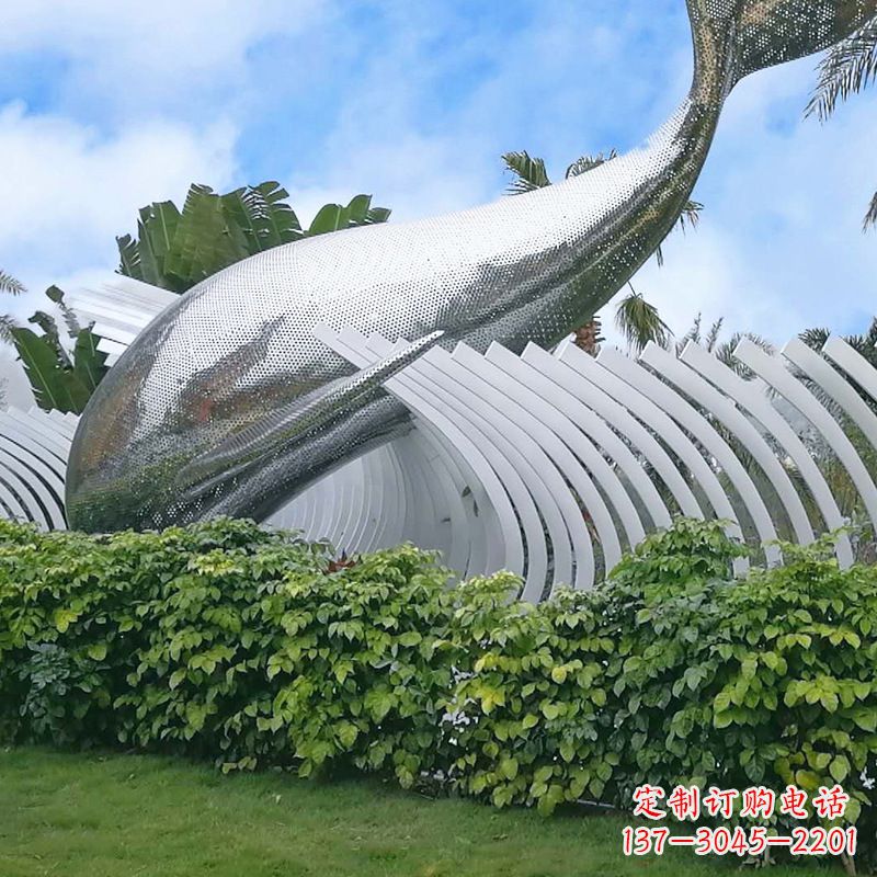 内江海豚雕塑镜面鲸鱼创意动物景观