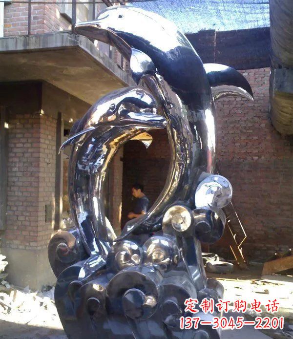 内江不锈钢海豚美观动态的雕塑