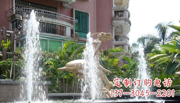 内江不锈钢海豚喷泉雕塑精美的海洋艺术