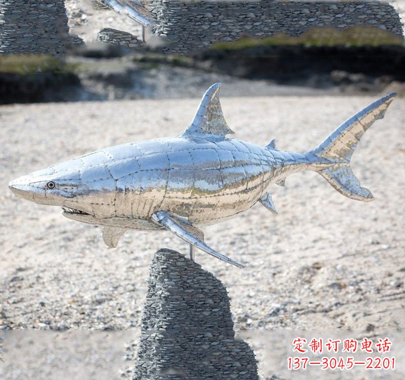内江不锈钢海洋公园鲨鱼雕塑