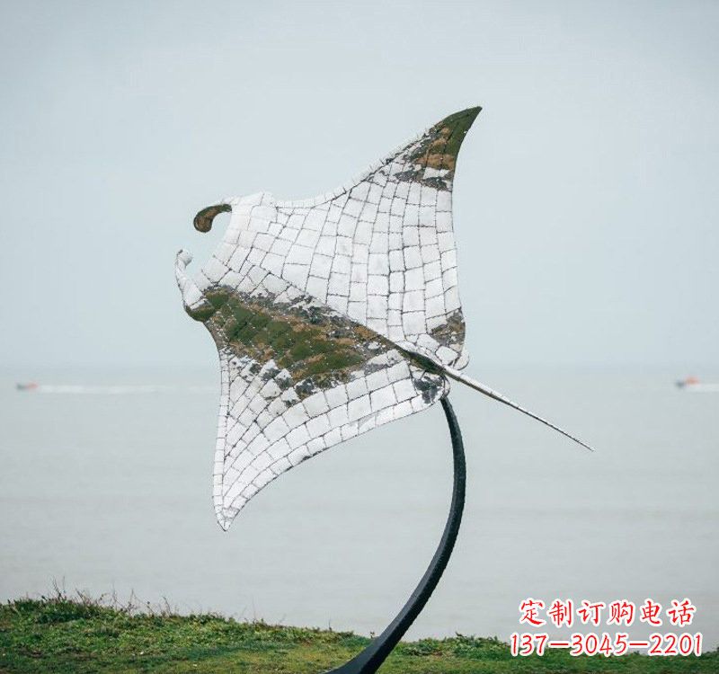 内江不锈钢海洋动物蝠鲼雕塑