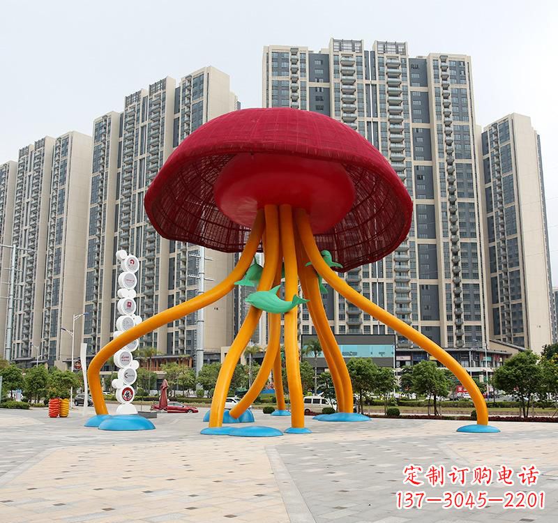 内江不锈钢海洋水母动物雕塑精美绝伦