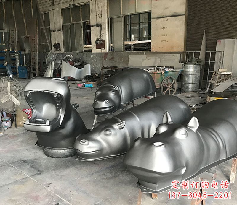 内江不锈钢河马雕塑——艺术与自然的完美结合
