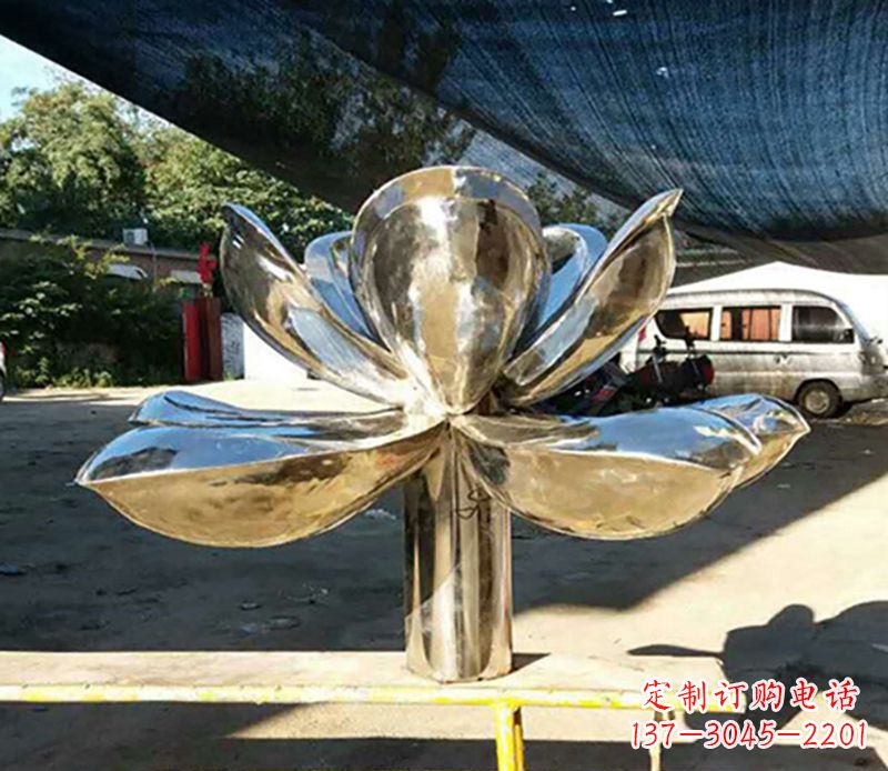 内江不锈钢荷花雕塑——彰显小区景观之美