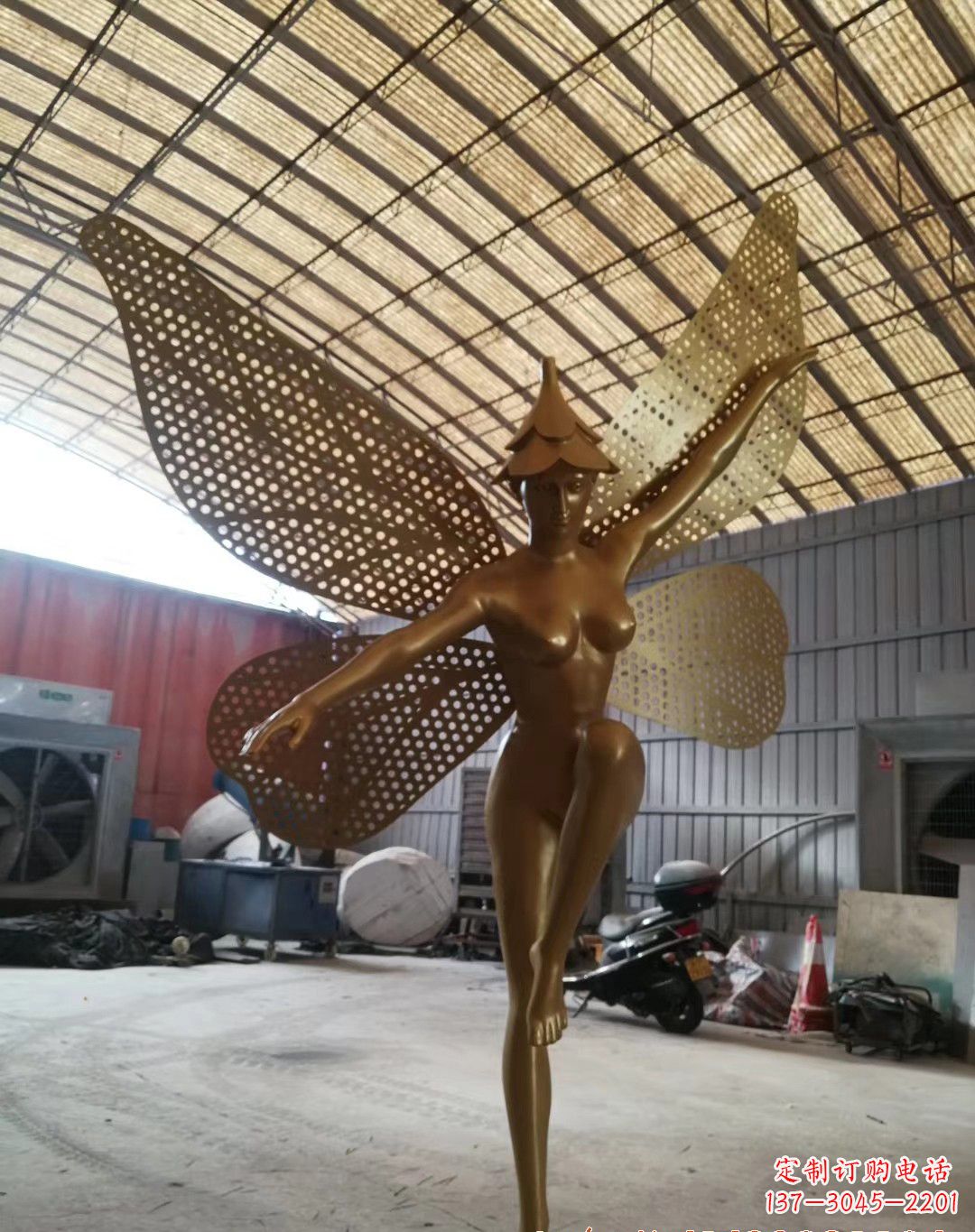 内江不锈钢蝴蝶仙子雕塑精美的美丽之作