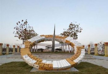 内江不锈钢公园的二十四节气日晷雕塑