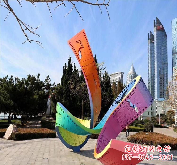 内江波浪状的不锈钢胶卷雕塑