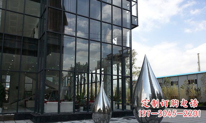 内江不锈钢景观抽象水滴雕塑