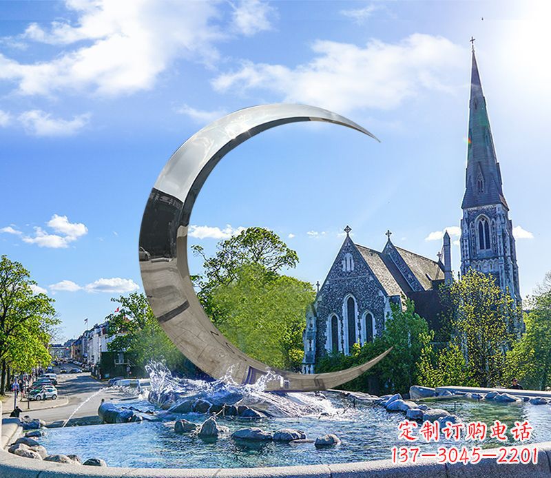 内江不锈钢景观创意月亮雕塑