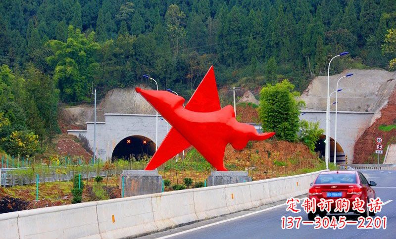 内江不锈钢五角星雕塑标志着和平与希望