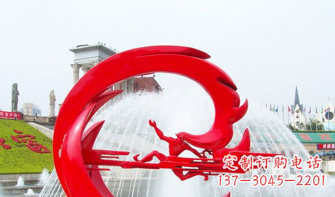 内江夸父的传奇不锈钢雕塑
