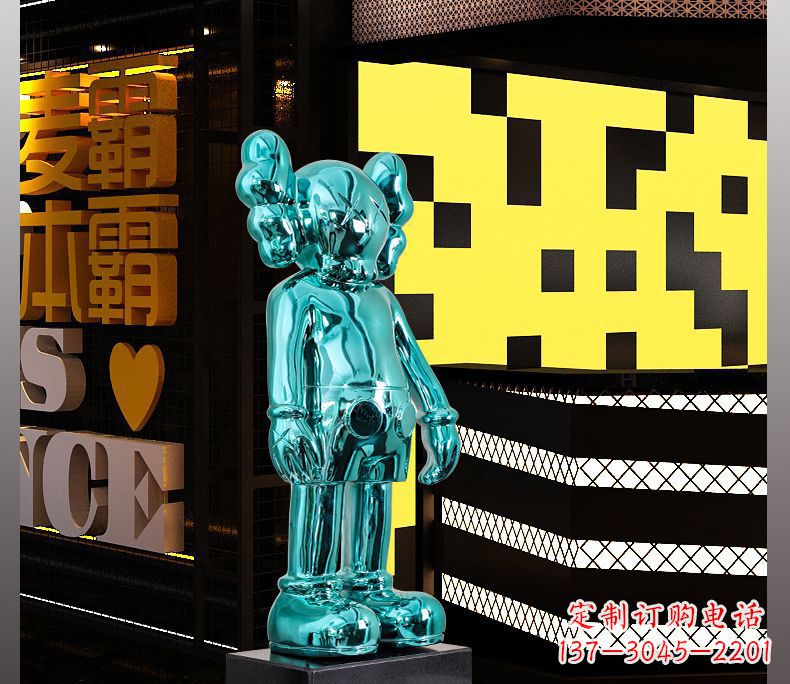 内江不锈钢蓝色机器人雕塑引领未来的艺术品