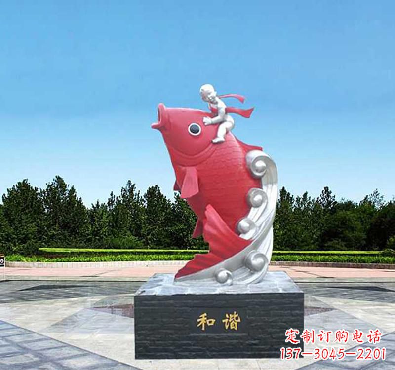 内江不锈钢鲤鱼雕塑精美绝伦