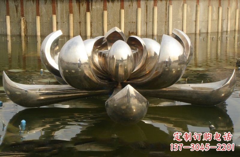 内江不锈钢莲花喷泉雕塑222