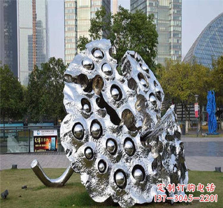 内江不锈钢莲蓬雕塑源自中国传统文化的精美作品