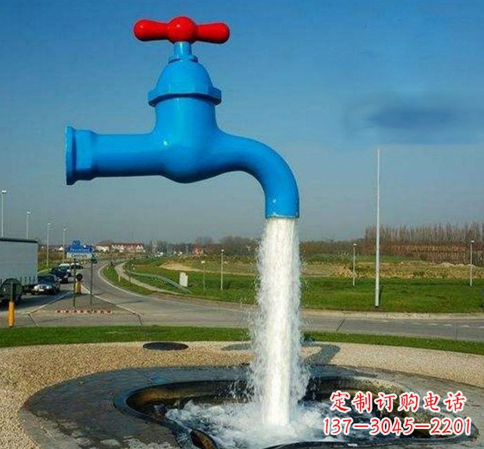 内江不锈钢流水的水龙头雕塑