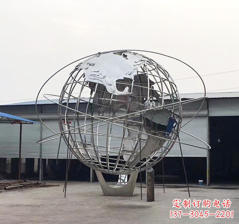 内江不锈钢制作的镂空地球雕塑