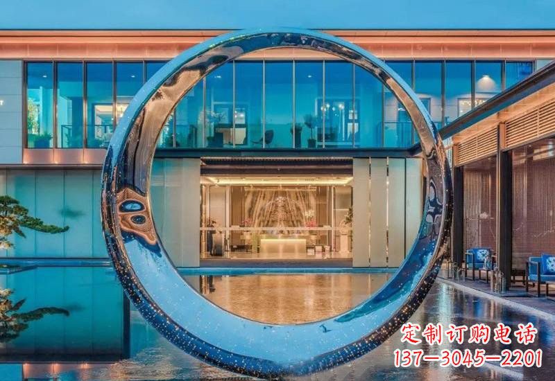 内江不锈钢镂空灯光圆环雕塑