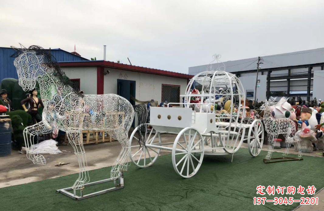 内江不锈钢镂空欧式马车雕塑