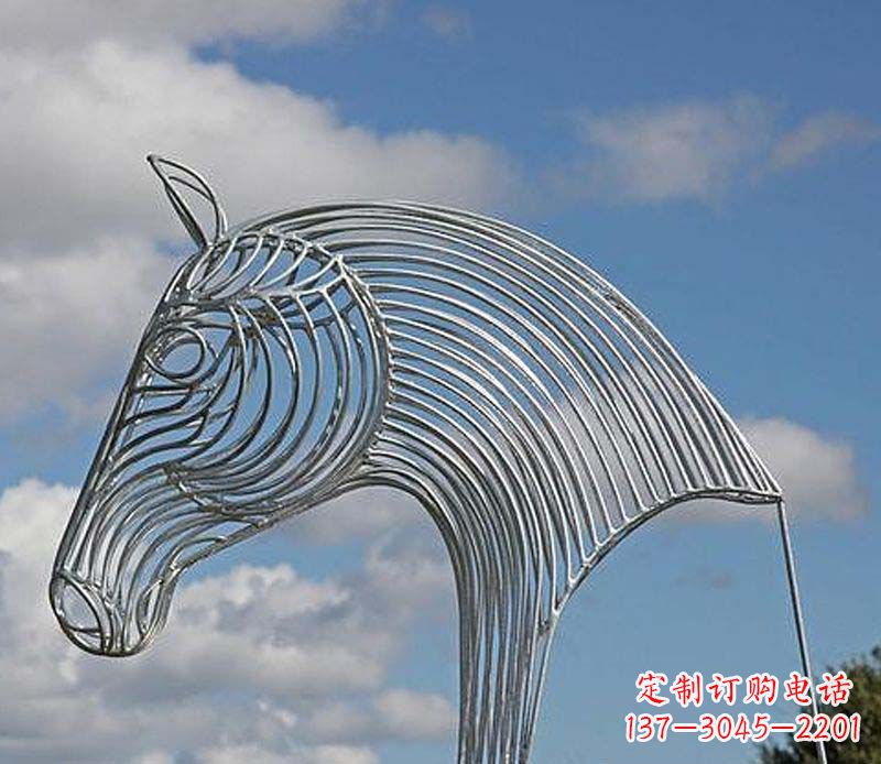 内江不锈钢马头抽象雕塑