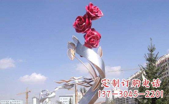内江不锈钢玫瑰花雕塑222