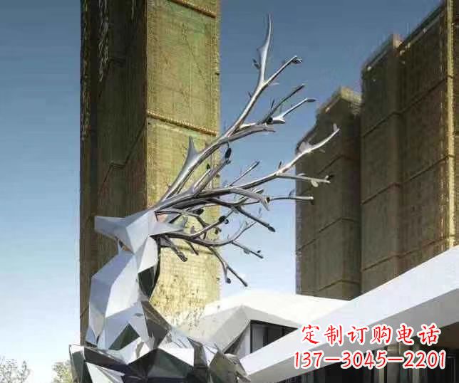 内江梅花鹿雕塑美丽的景观和动物雕塑
