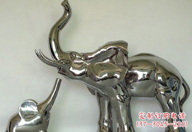 内江不锈钢母子大象雕塑