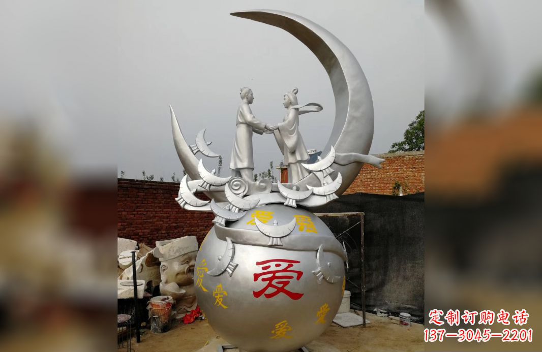 内江不锈钢牛郎织女雕塑爱情永存