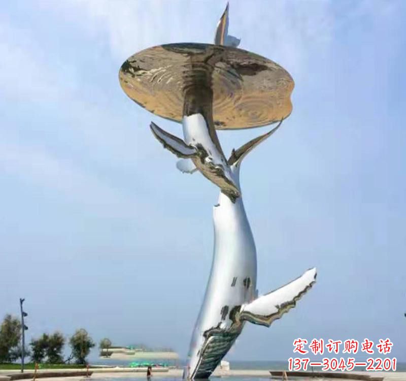 内江不锈钢海豚雕塑精美的艺术品