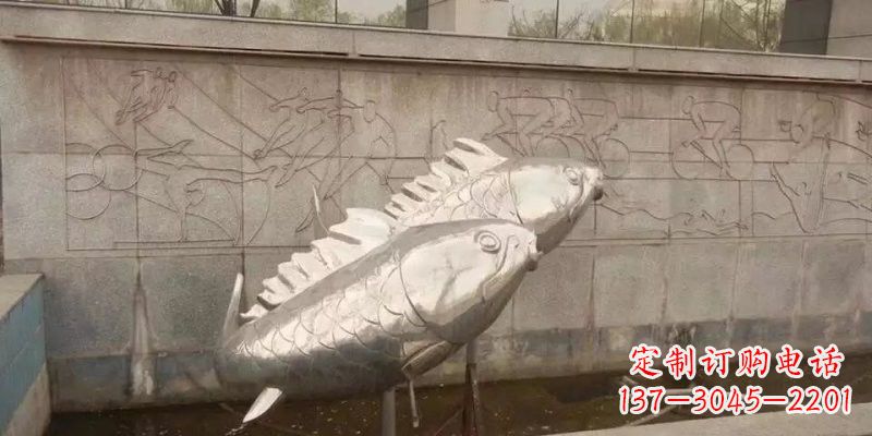 内江不锈钢鲤鱼雕塑精美的艺术品