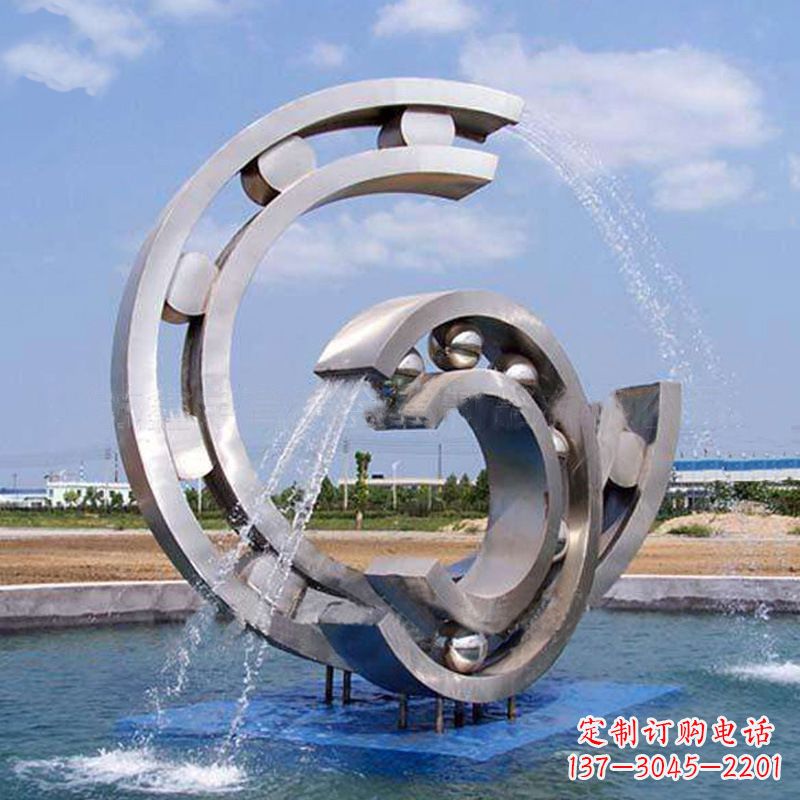 内江不锈钢喷水雕塑点缀园林水景的美
