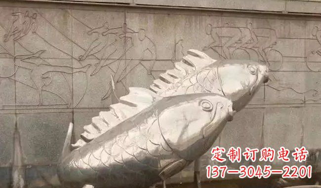 内江不锈钢喷泉鱼雕塑美丽装点城市