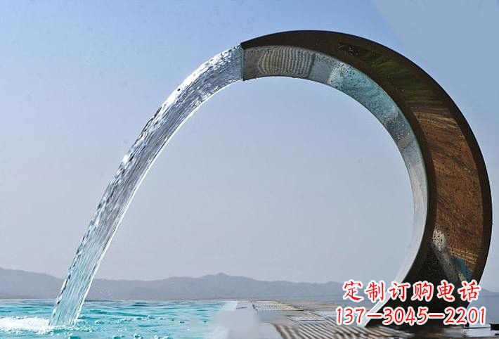内江精美不锈钢喷水圆环雕塑