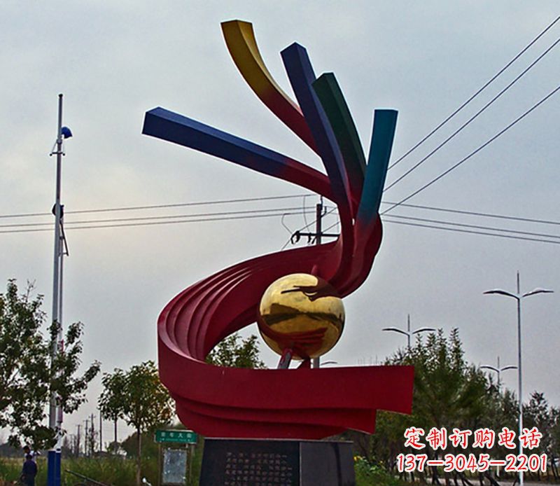 内江不锈钢飘带广场景观