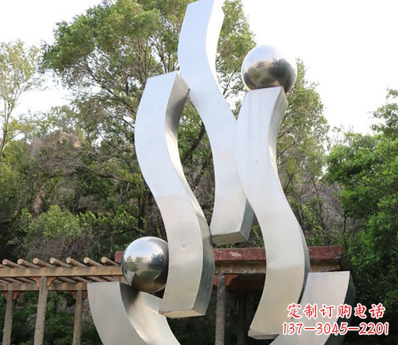 内江不锈钢飘带小区景观
