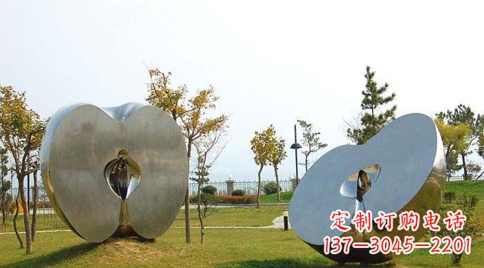 内江不锈钢苹果雕塑象征新生活的精神