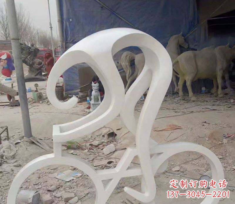 内江不锈钢自行车雕塑——景观的点缀