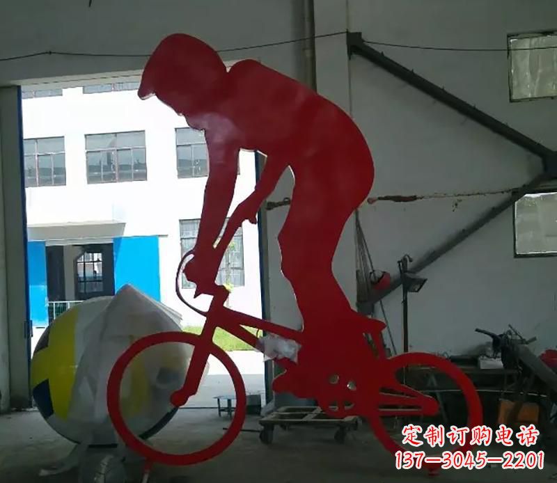 内江不锈钢自行车雕塑激发自行车运动的热情