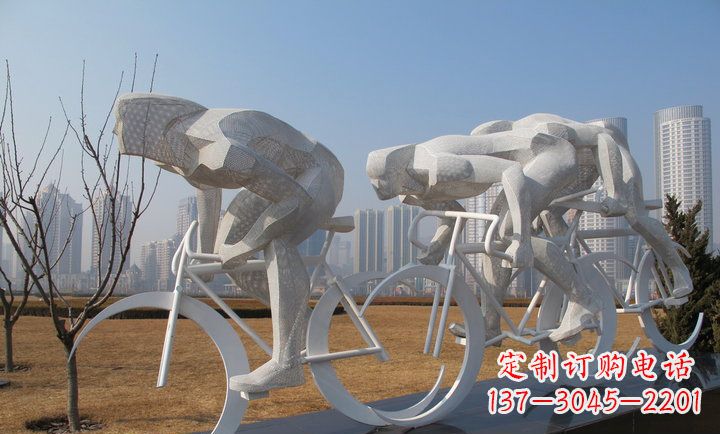 内江不锈钢骑自行车运动人物雕塑