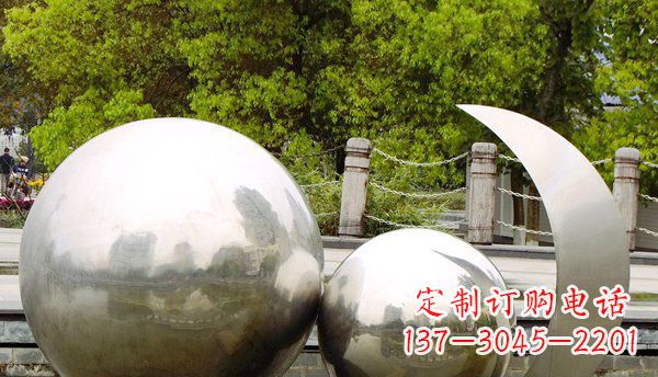 内江不锈钢球形地球月亮雕塑