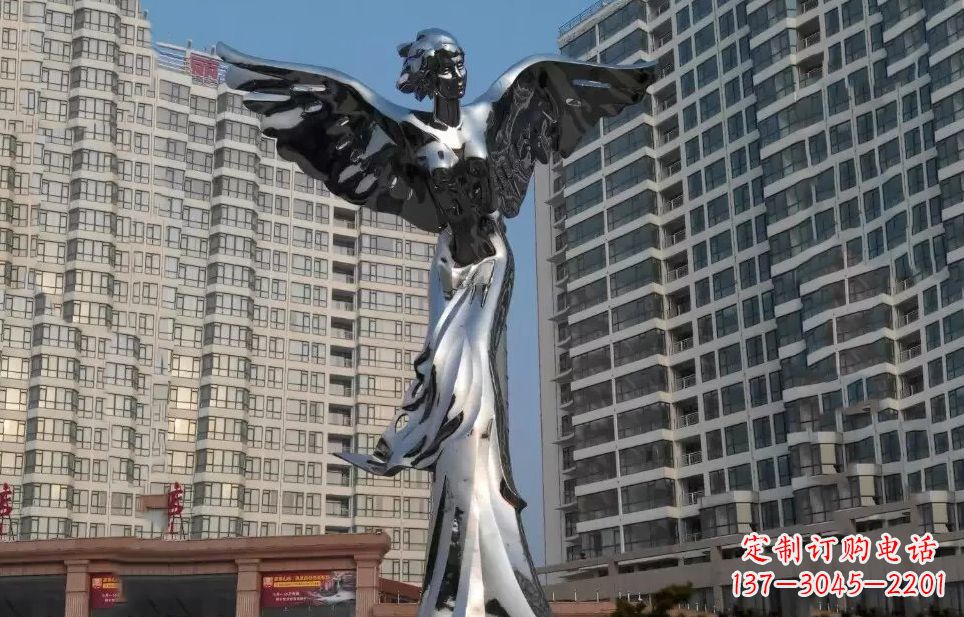 内江不锈钢天使雕塑传递着美丽与希望