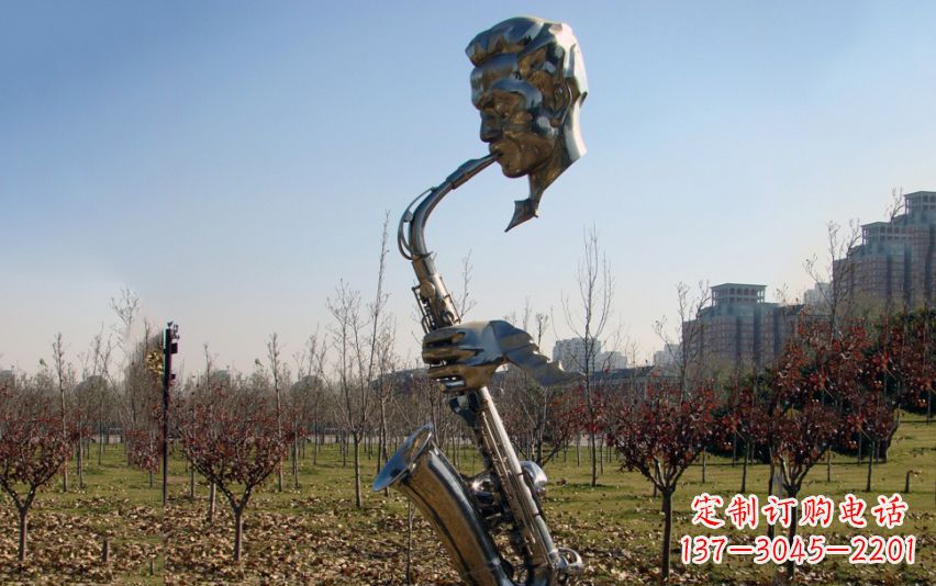内江不锈钢萨克斯雕塑流动的美丽