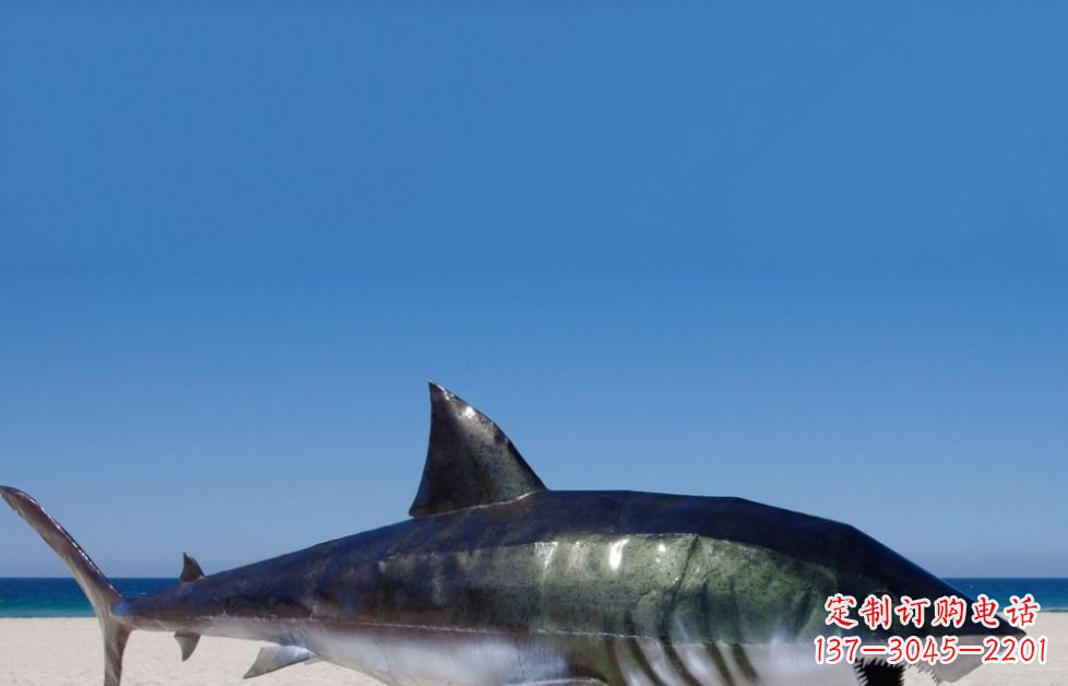 内江不锈钢鲨鱼海边动物雕塑