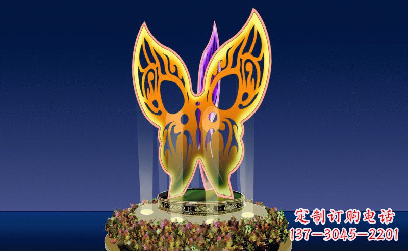 内江不锈钢三面蝴蝶雕塑