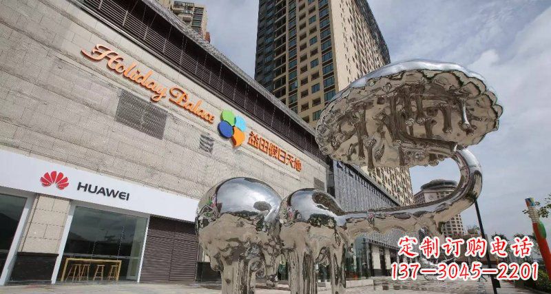 内江不锈钢门前的大象雕塑